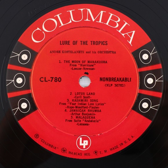 André Kostelanetz & His Orchestra Lure Of The Tropics 1954 Mono LP Record CL 780 - Picture 10 of 16